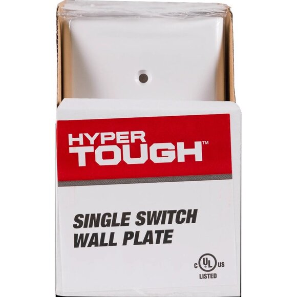 16 Hyper Tough Wallplates, Single Switch, White, 5in, 53142-T1 - NEW in package - Picture 5 of 16